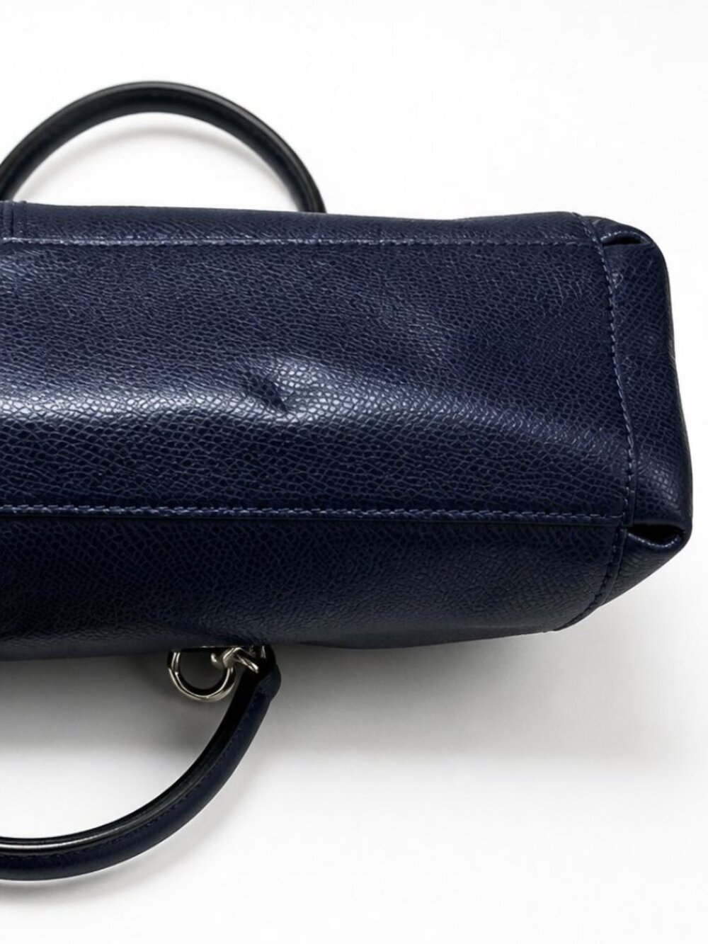 Coach Coach Christie Carryall Large Navy Blue Leather Satchel Women's Bag - Picture 9 of 10